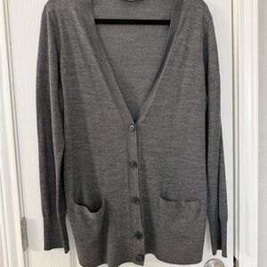 Gray Button-Up Cardigan